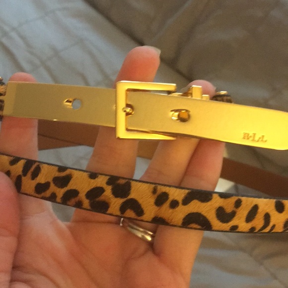 NWOT Ralph Lauren cheetah print leather belt size M - Picture 2 of 5
